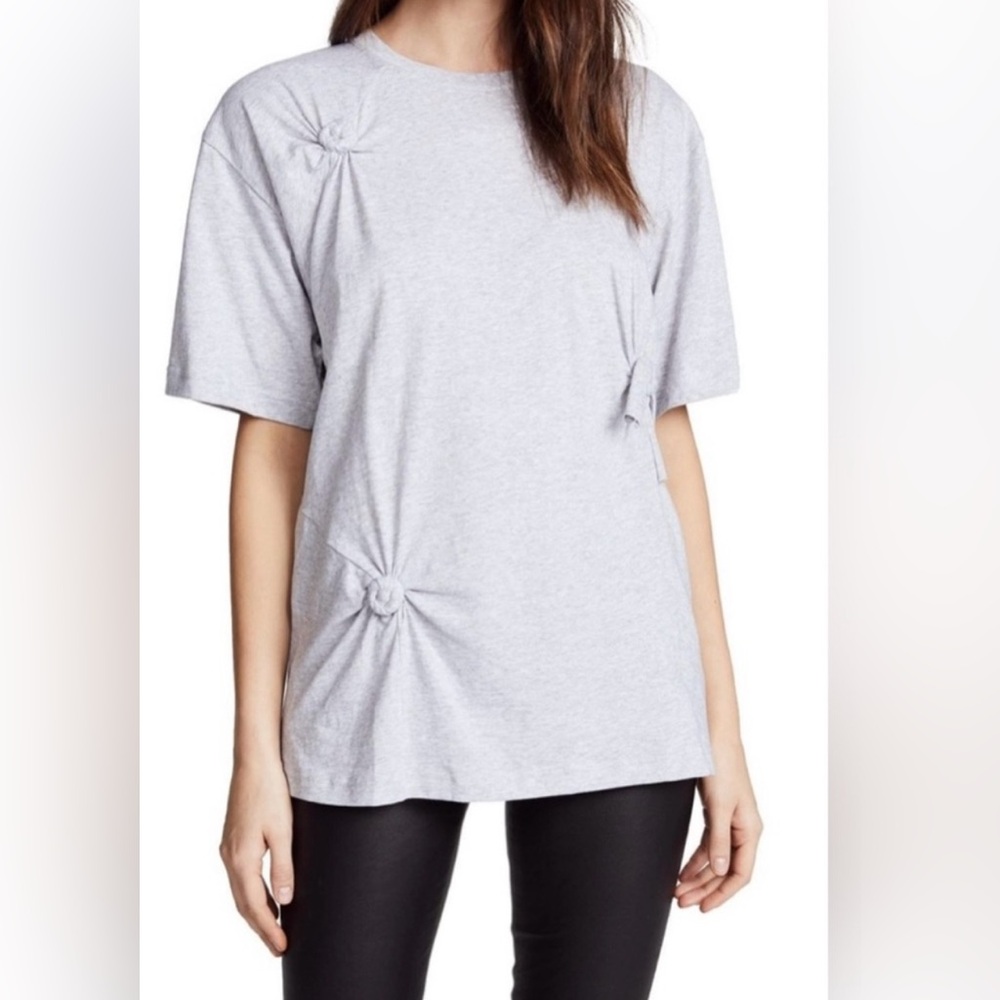 Helmut Lang Gray Ruched Short Sleeve T-Shirt